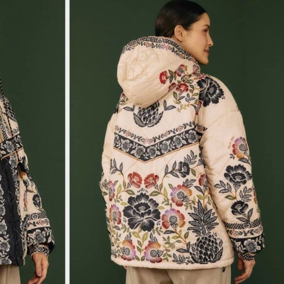 FARM Rio Romantic Garden Reversible Puffer Jacket NWT S - Picture 2 of 3